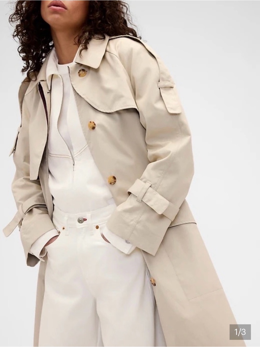Gap X Victoria Beckham Trench Coat with Tortoiseshell Buttons NWT